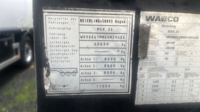 Tipper Semi-trailer Meierling MSK 24 HM / AL-HAR 7,6