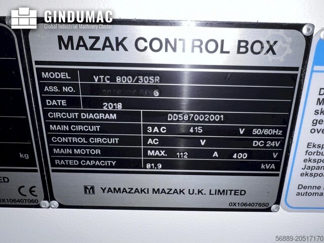 Lodrette bearbejdning center Mazak VTC 800/30SR