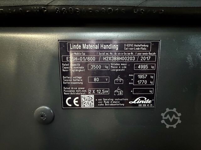 2017 yılı, bakım 07/2027, 11.137 saat Linde E 35/600H-388-01