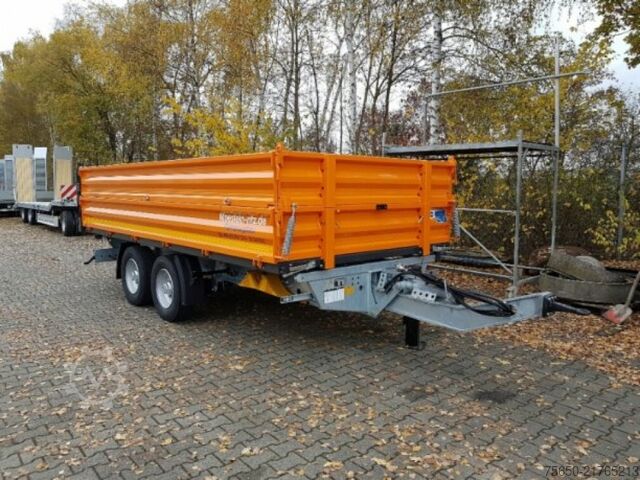 Rimorchio ribaltabile Möslein TTD13- BA Orange  13 t Tandem Kipper Tiefladermit Bordwand- Aufsatz-- Neufahrzeug --