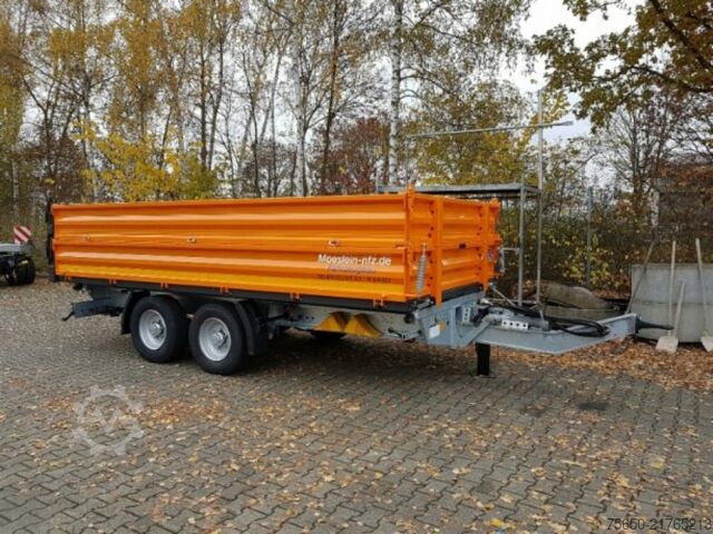 Rimorchio ribaltabile Möslein TTD13- BA Orange  13 t Tandem Kipper Tiefladermit Bordwand- Aufsatz-- Neufahrzeug --