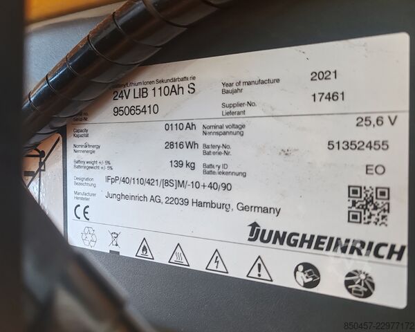χειροκίνητο παλετοφόρο Jungheinrich EJE 116 li-ion
