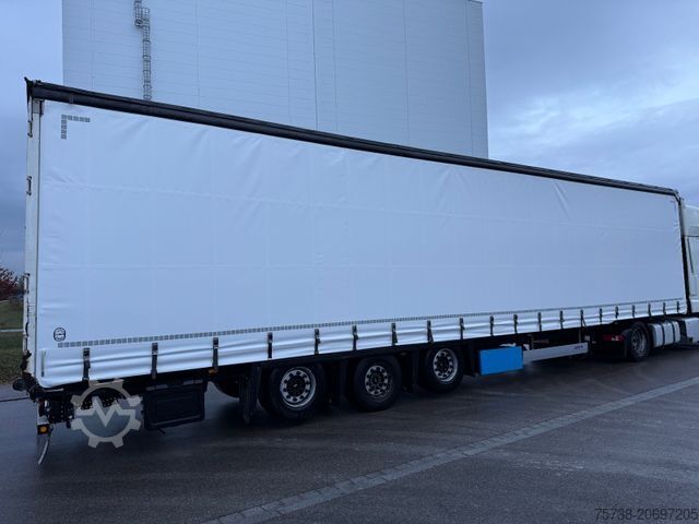 Open semitrailer with tarp SCHMITZ CARGOBULL SCS24 MEGATRAILER/LUFT-LIFT/Hubdach/2xLIFT-ACHSE