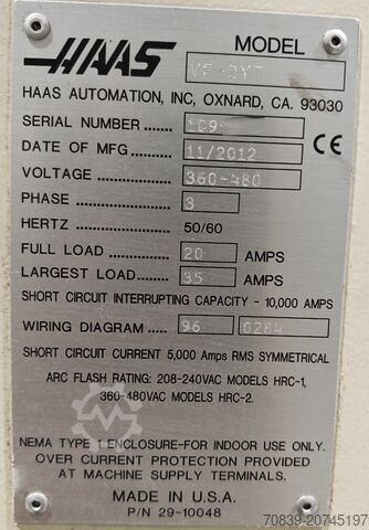 Centre d'usinage universel HAAS VF-2YT