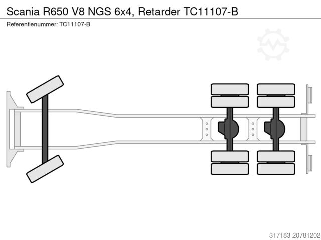 Chasis con cabina Scania R650 V8 NGS 6x4, Retarder