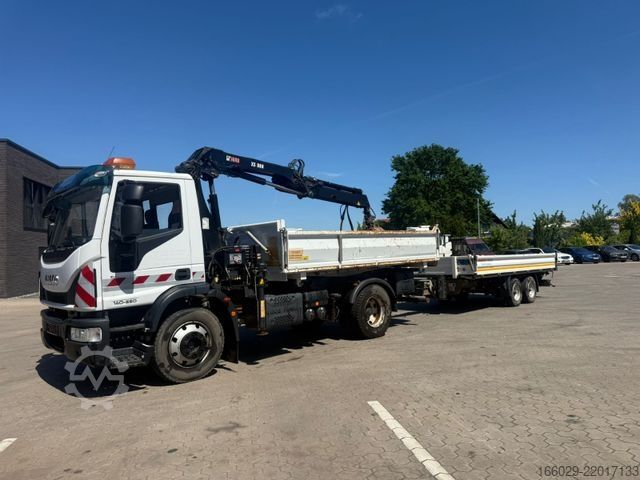 Camion basculante trilateral IVECO 140E250 Kipper mit HIAB Kran möglich mitAnhänger