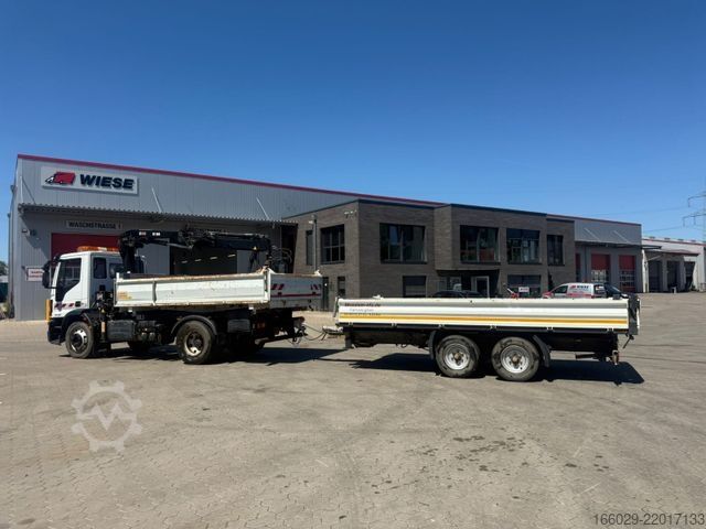 Camion basculante trilateral IVECO 140E250 Kipper mit HIAB Kran möglich mitAnhänger