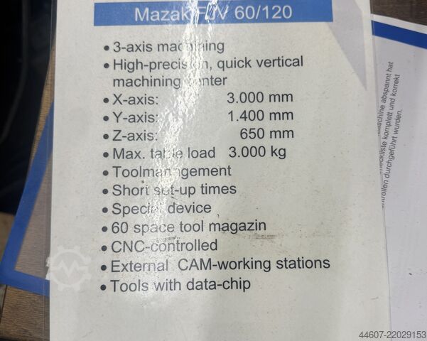 Mazak FJV 60/120 Mazak Mazak Ajv 60/120