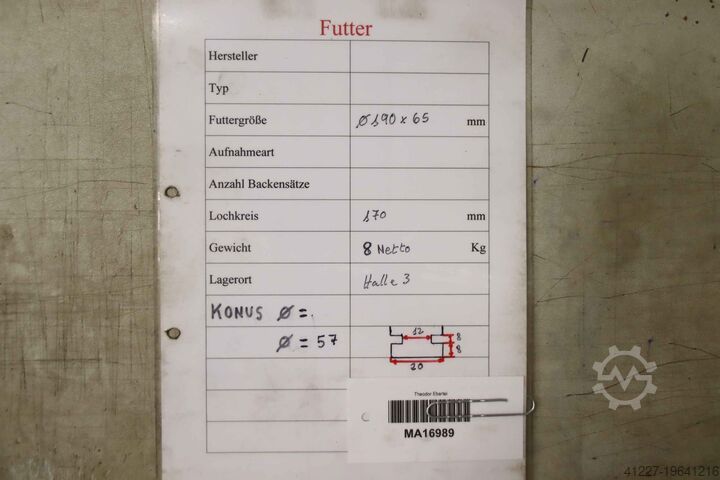 Four-jaw chuck unbekannt Ø 190 mm