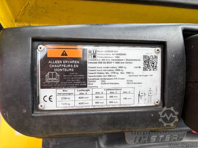Vysokozdvižný vozík Hyster J 3.00 XM 3000kg Electric forklift