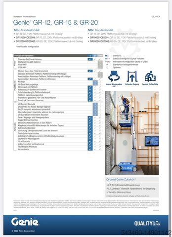Genie Runabout GR-20 elektrische hoogwerker Genie GR-20