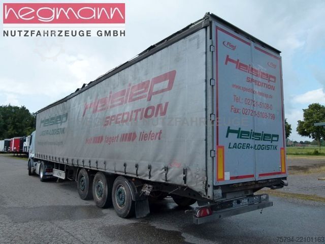 Semi-remorque bâchée FLIEGL SDS 390, BPW-Scheibenbremse, Liftachse, Coil, DE