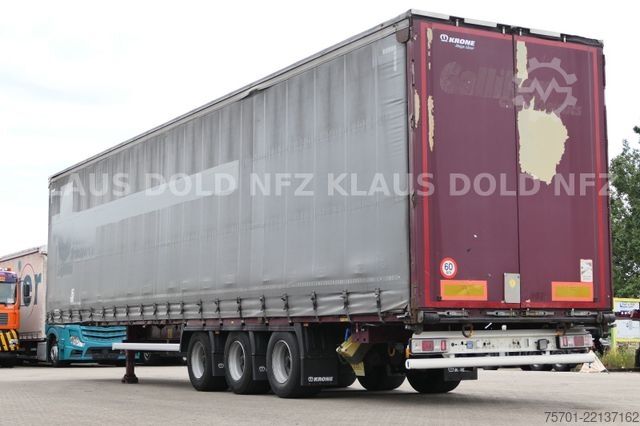 Brandalı açık yarı römork KRONE SD Pritsche Plane XL MegaLiner Edscha Bordwände