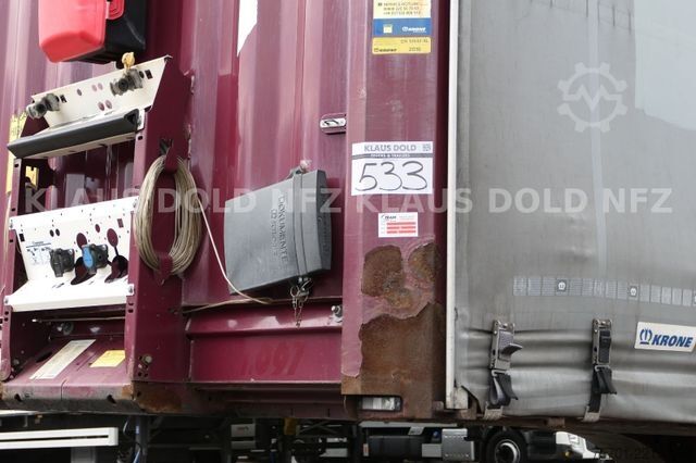 Brandalı açık yarı römork KRONE SD Pritsche Plane XL MegaLiner Edscha Bordwände