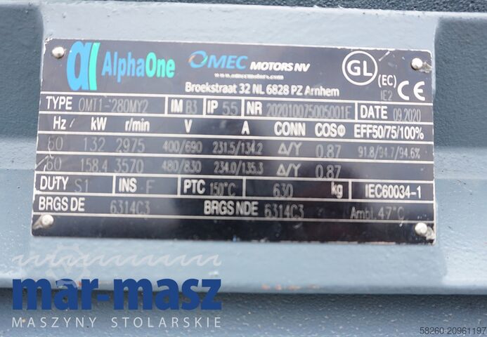 ηλεκτροκινητήρας AlphaOne OMT-1 280MY2 132 KW