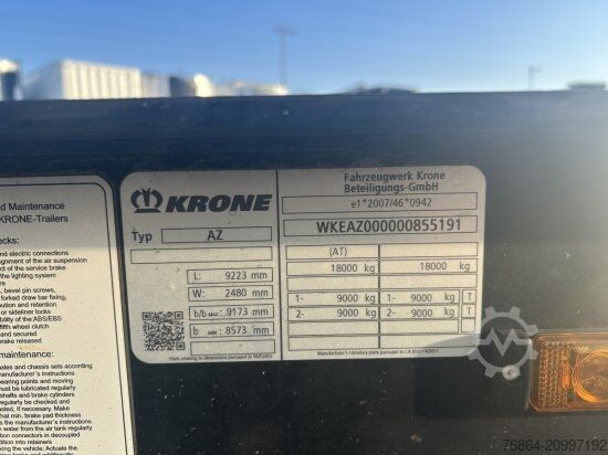 Anhänger-Wechselfahrgestell KRONE MAXI LAFETTE, BPW ACHSEN