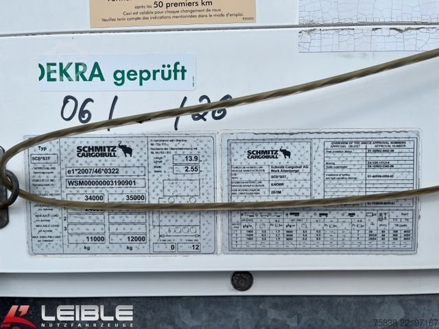 Nyitott ponyvás félpótkocsi SCHMITZ CARGOBULL SCS 24XLight*RSAB*Zertifikat Code XL*Getränke*