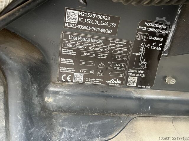 Elektromos négykerekű targonca Linde E30H-01/600