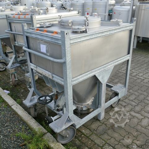 630 liters mobil konisk behållare av V4A med Halar invändig beläggning Stöcklin 9777