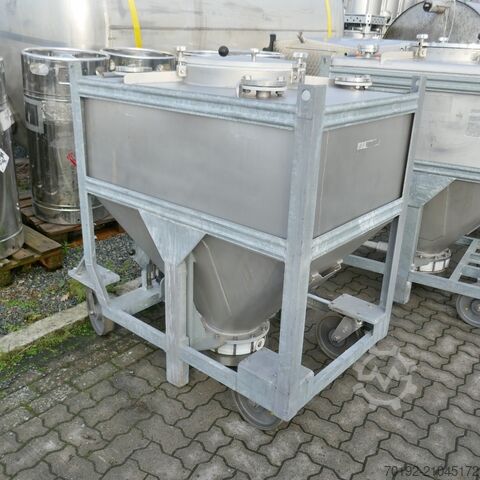 630 liters mobil konisk behållare av V4A med Halar invändig beläggning Stöcklin 9777