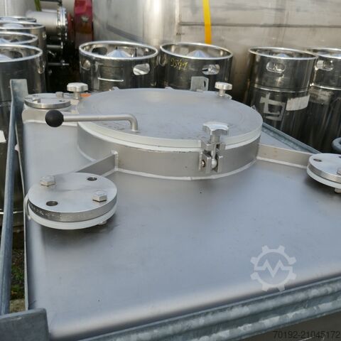 630 liters mobil konisk behållare av V4A med Halar invändig beläggning Stöcklin 9777