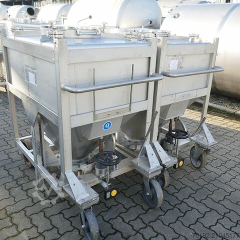 670 liters mobil konisk behållare tillverkad av V4A Stöcklin 9775