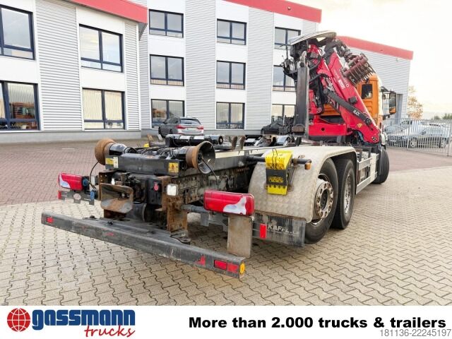 Camião porta-contentores de gancho MAN TGS 26.400 6x2-4 BL, Kran, Motorabtrieb,
