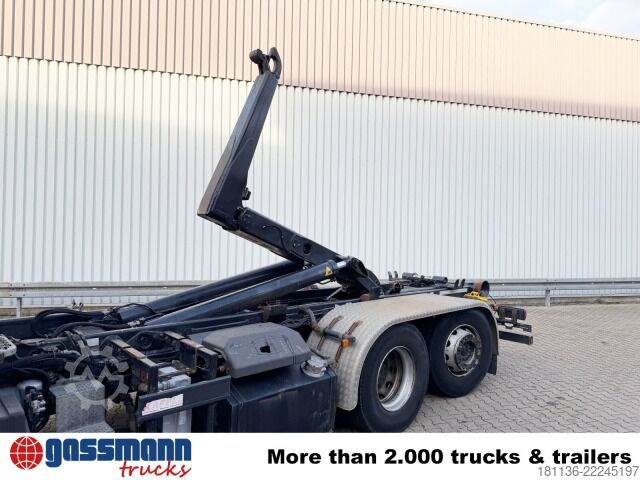 Camião porta-contentores de gancho MAN TGS 26.400 6x2-4 BL, Kran, Motorabtrieb,