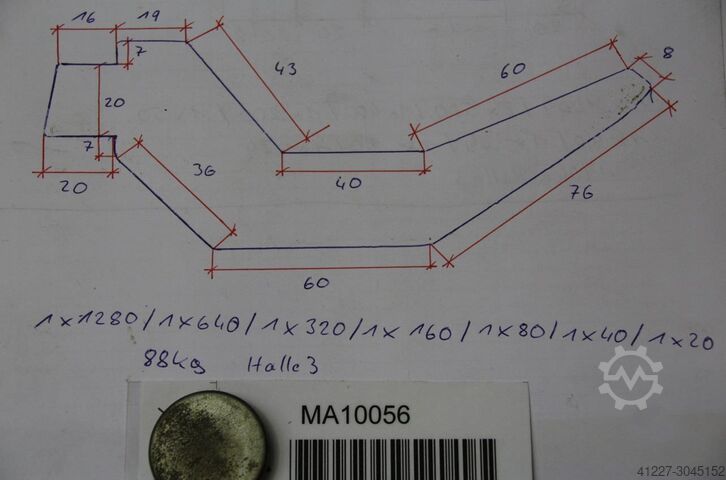 Delat kantpressverktyg 2540 mm unbekannt 170/60 mm