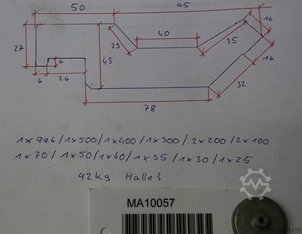 Kantpersgereedschap gedeeld 2946 mm unbekannt 145/43 mm