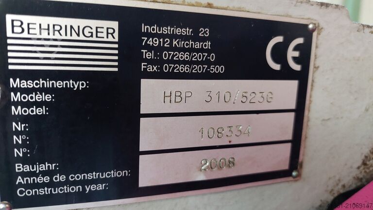 Hydraulische dubbele kolom verstekbandsaw BEHRINGER HBP 310-523 G