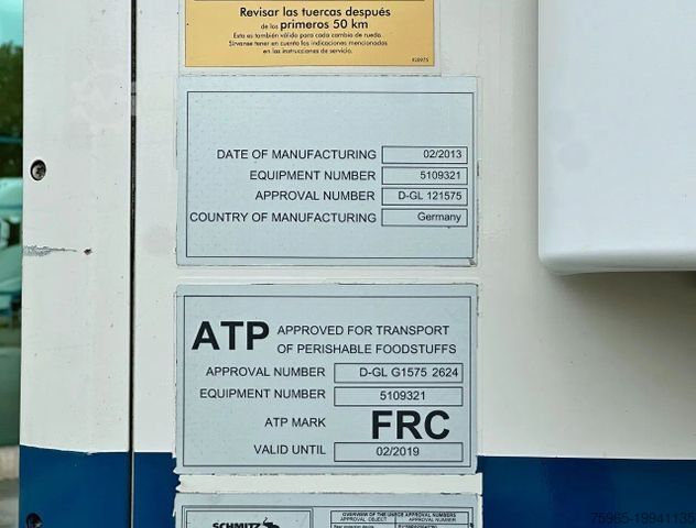 Chladírenský návěs SCHMITZ CARGOBULL SCB*S3B CARRIER VECTOR 1550 ONLY 3367 ENGINE HOU