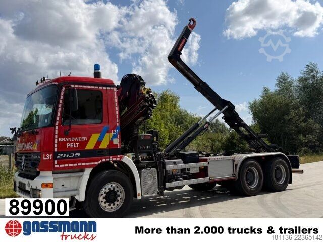 Abrollkipper Mercedes-Benz Actros 2635 6x4, Kran Hiab XS 122B-3 Duo,