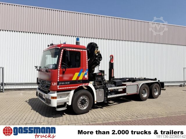 Abrollkipper Mercedes-Benz Actros 2635 6x4, Kran Hiab XS 122B-3 Duo,