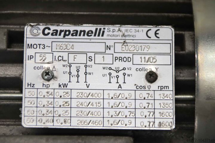 Převodový motor 0,25 kW 13 ot/min S.T.M. RMI 50 D M63C4