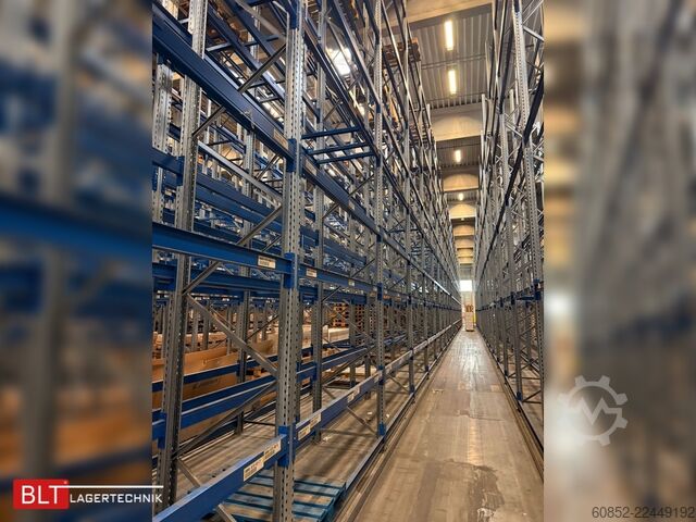 Schwerlastregal Industrieregal Hochregal SSI Schäfer PR600 – 14,10 lfm, Höhe 4,9m Boden + 2 Ebenen | Fachlast bis 3500 kg