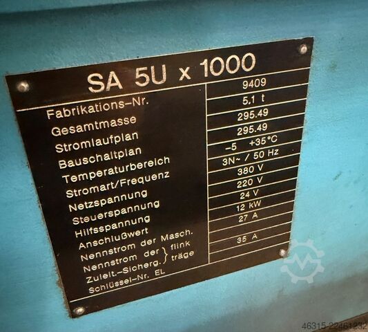 Rettificatrice cilindrica WMW SA 5U x 1000