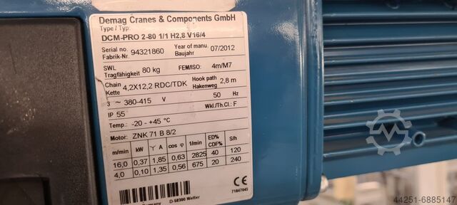 Macara de interior 80 kg Macara cu baldachin 2x3m DEMAG DCM-Pro 2 80 1/1 H2.8 V16/4