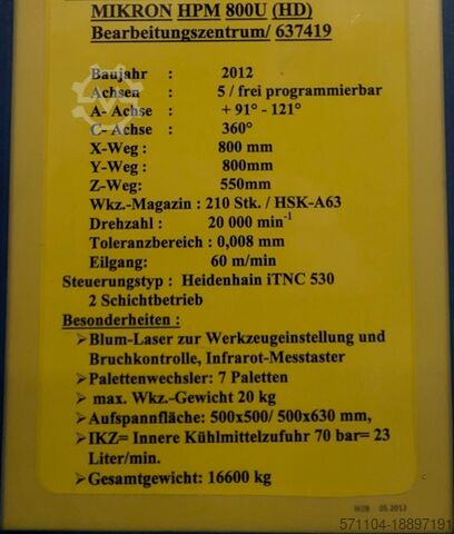 Obrada Mikron HPM 800U