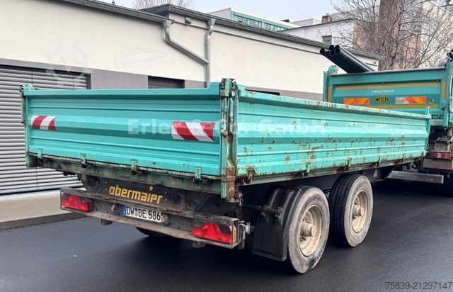 Three-way tipper trailer OBERMAIER 13 t, Dreiseitenkipper, Rampen