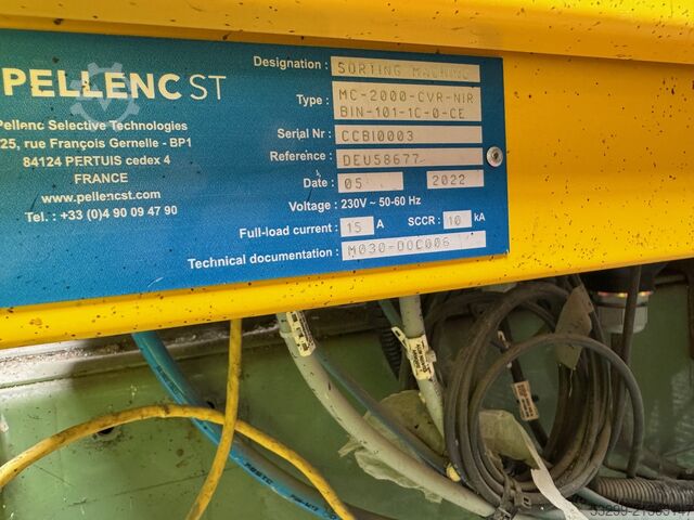 Near-infrared separator; acceleration conveyor NIR Pellenc ST 2000 compact