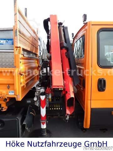 Trostrani kiper kombi IVECO 70 C 18 DoKa/Kipper/Palfinger Kran/Greifer/2xAHK