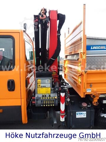 Trostrani kiper kombi IVECO 70 C 18 DoKa/Kipper/Palfinger Kran/Greifer/2xAHK