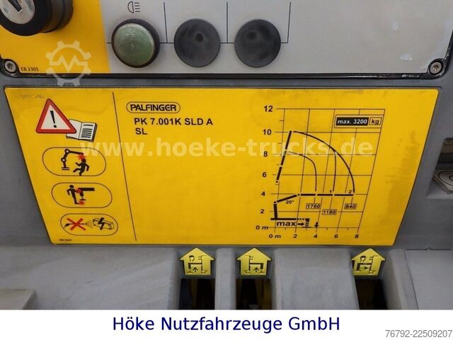 Trostrani kiper kombi IVECO 70 C 18 DoKa/Kipper/Palfinger Kran/Greifer/2xAHK