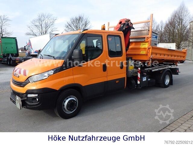 Kiper kombi IVECO 70 C 18 DoKa/Kipper/Palfinger Kran/Greifer/2xAHK