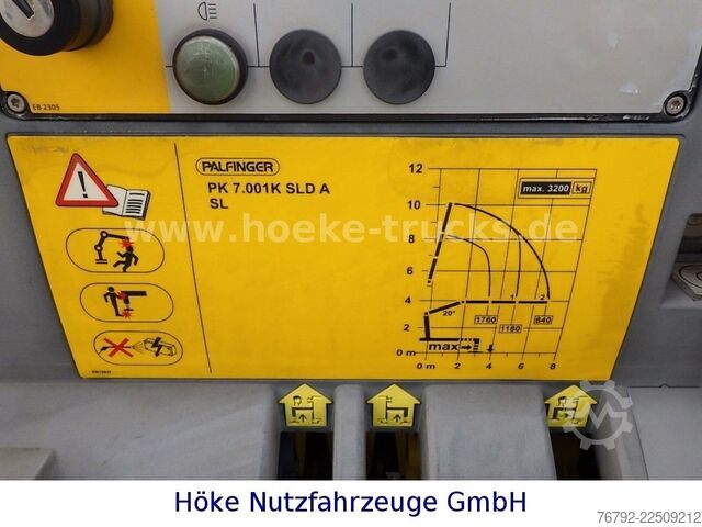 Kiper kombi IVECO 70 C 18 DoKa/Kipper/Palfinger Kran/Greifer/2xAHK