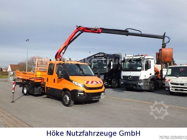 Kiper kombi IVECO 70 C 18 DoKa/Kipper/Palfinger Kran/Greifer/2xAHK