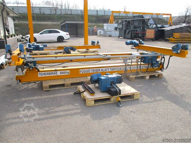 Hallenkraan, kraan, bovenloopkraan DEMAG  800 kg + 630 kg  + Laufschiene (3456)