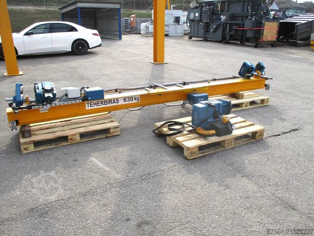 Hallenkraan, kraan, bovenloopkraan DEMAG  800 kg + 630 kg  + Laufschiene (3456)