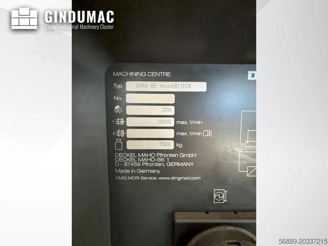 Centre d'usinage universel DMG DECKEL MAHO DMU 65 monoBLOCK